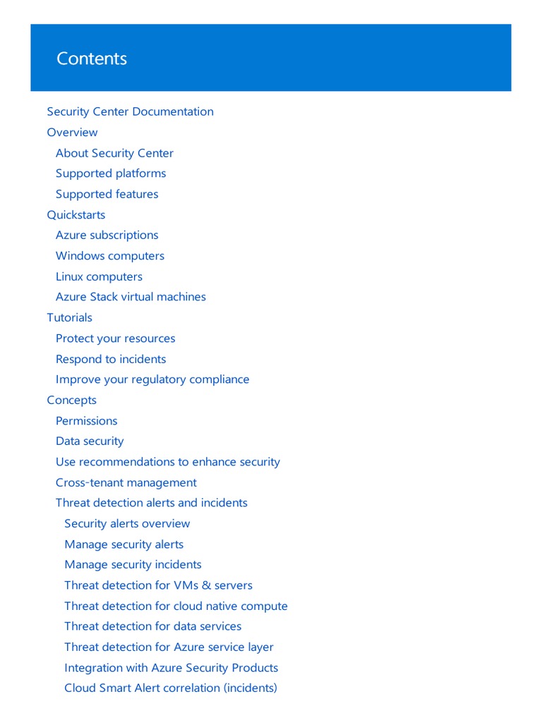 Azure Security Center Guide | PDF | Microsoft Azure | Cloud Computing