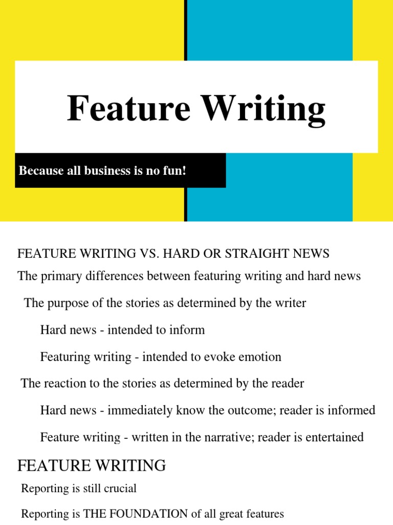 Understanding Feature Writing Techniques | PDF