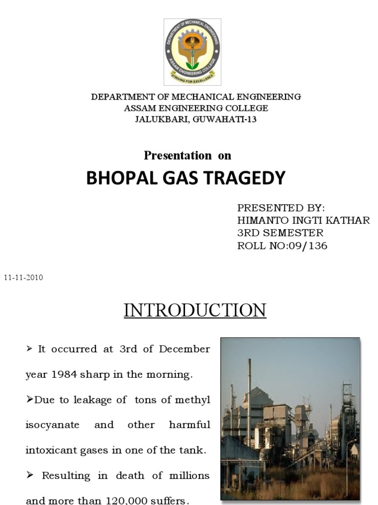Bhopal gas tragedy ppt image