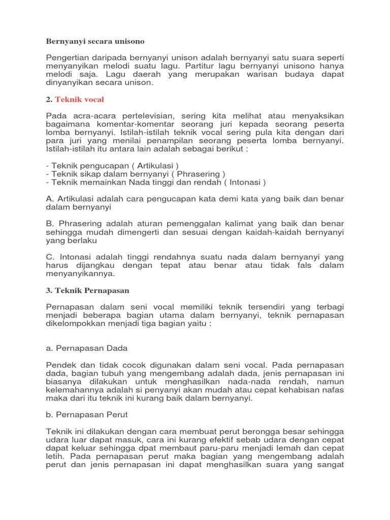 Bernyanyi Secara Unisono Pdf