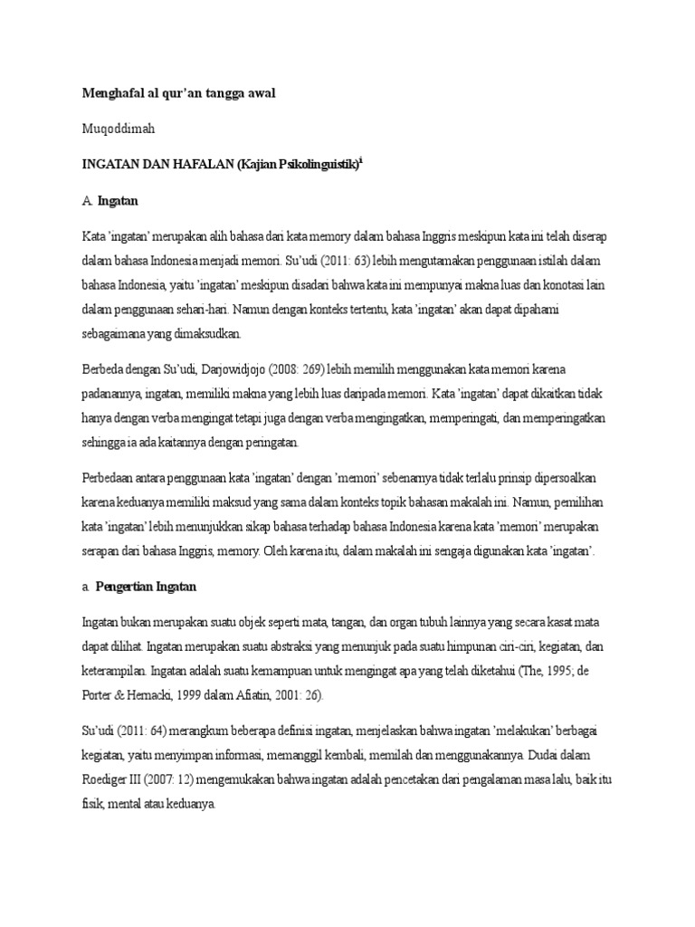 Menghafal Al Qur An Tangga Awal Pdf