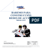 Baremo para Construccion Redes de Acceso (Definitivo 2013)