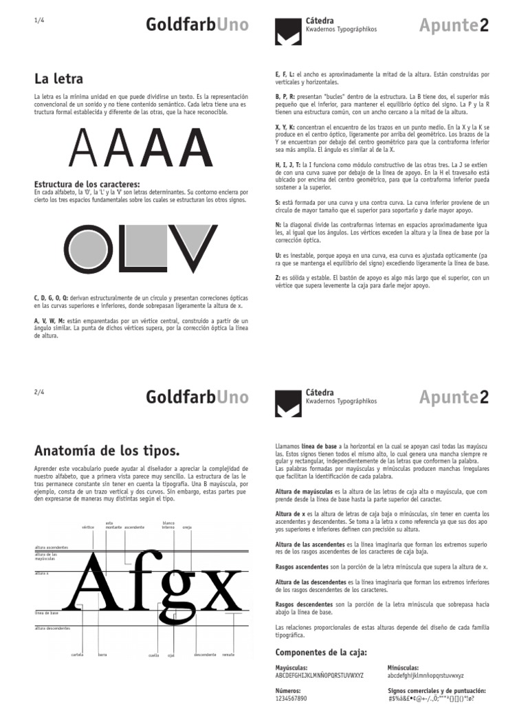 Anatomía y Estructura de las Letras | PDF | Curva | Tipografía
