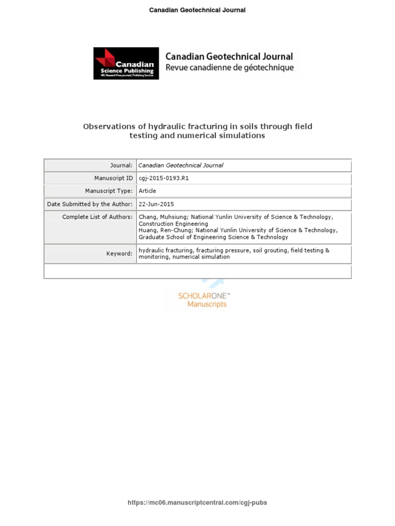 Hydraulic Fracturing in Soils: Insights & Simulations | PDF | Hydraulic ...
