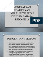 KD 3.2 Menerapkan Komunikasi Melalui Telepon Dengan Bahasa Indonesia