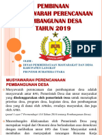 Pembinaan Musyawarah Perencanaan Pembangunan Desa Tahun 2019