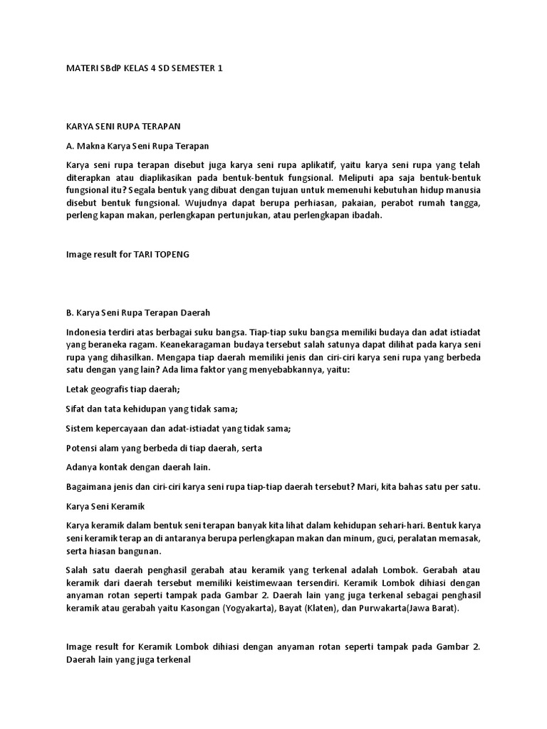 Materi Sbdp Kelas 4 Sd Pdf