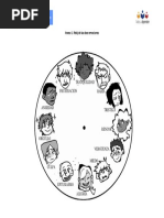 Un reloj de las emociones humanas representando doce estados