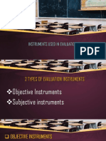 Instruments Used in Evaluation