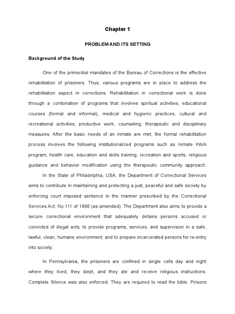 Rehabilitation Program For Inmates | PDF | Rehabilitation (Penology ...
