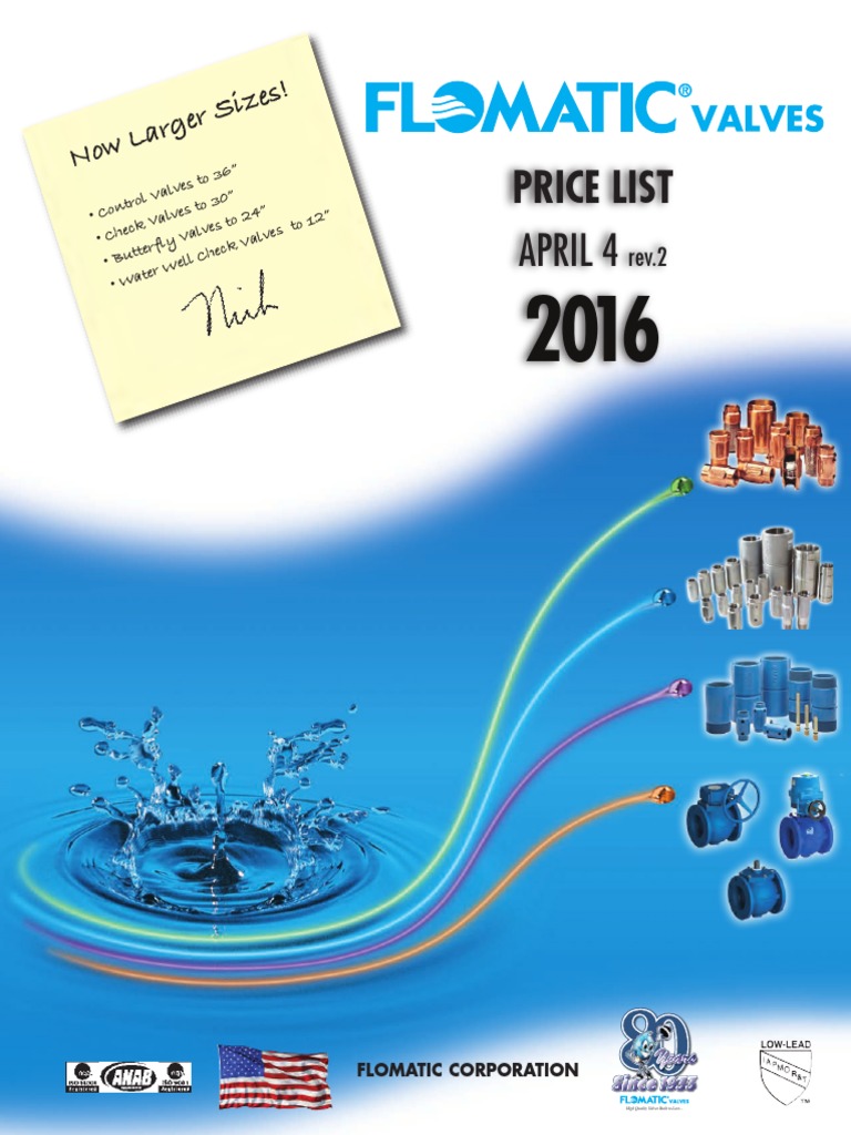 Valve Flomatic 2016 Price List PDF PDF Valve Pipe (Fluid Conveyance)