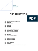 Fina Constitution: Approved by The FINA Congress On 22 July 2017
