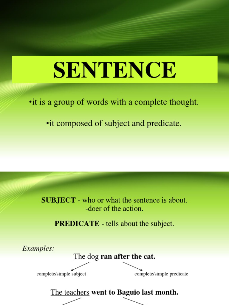 Sentence Parts | PDF