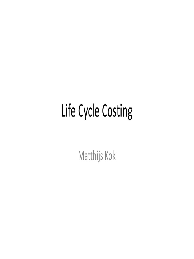 Life Cycle Costing Analysis Techniques | PDF | Net Present Value ...