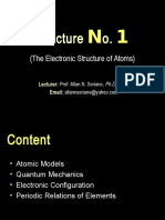 Ecture O.: (The Electronic Structure of Atoms)