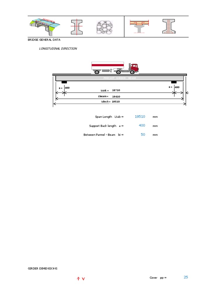 Precast Girder Design Data for Bridge | PDF | Beam (Structure) | Bending