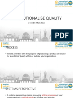 Institutionalise Quality Processes Through Performance Management