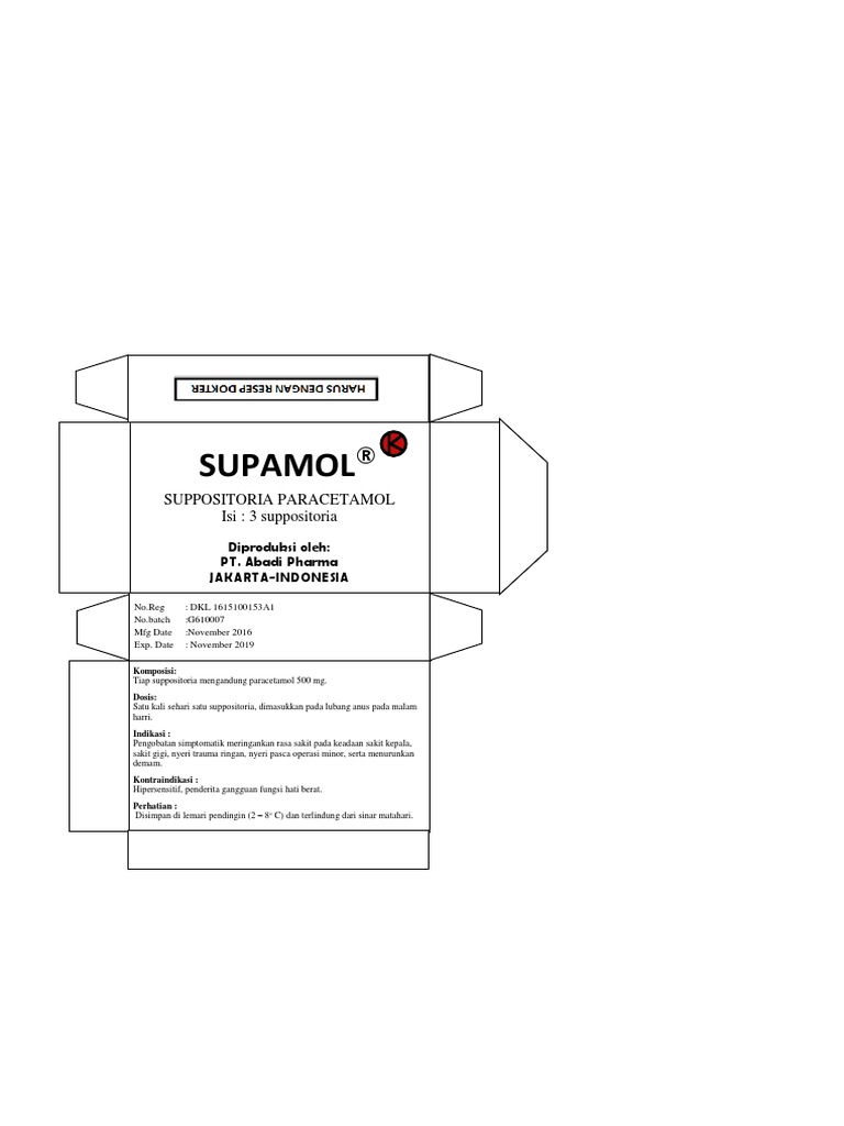 Dosis dan Komposisi Supositoria Paracetamol | PDF | Kesehatan Holistik