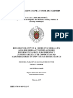 Ariel Del Rio de Angelis JUEGOS EVOLUTIVOS Y CONDUCTA MORAL: UN ANÁLISIS MEDIANTE SIMULACIONES INFORMÁTICAS DEL SURGIMIENTO Y JUSTIFICABILIDAD DE CONDUCTAS NO MAXIMIZADORAS EN CONTEXTOS ESTRATÉGICOS