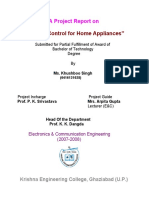 "Remote Control For Home Appliances": A Project Report On