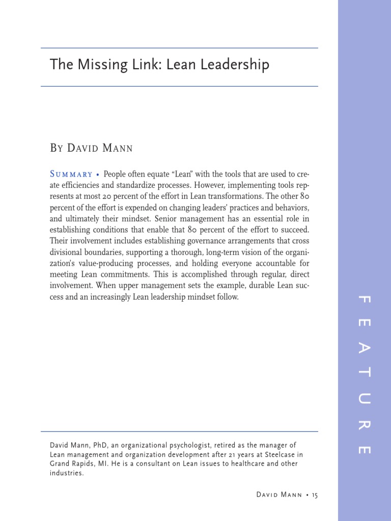 Lean Leadership: The Key to Success | PDF | Lean Manufacturing ...