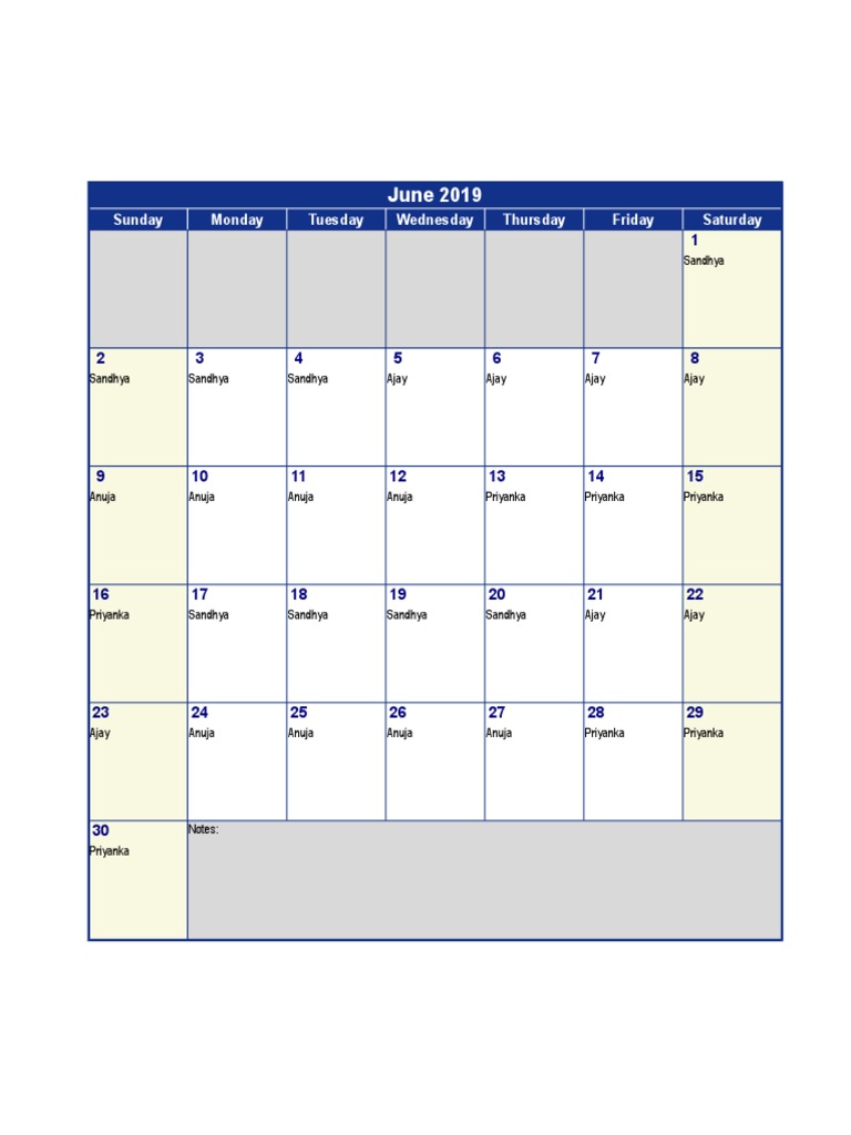 Night Shift Roster June 2019 | PDF