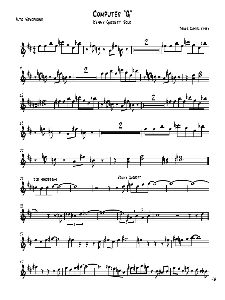 Computer GKenny Garrett PDF Saxophone Woodwind Instruments