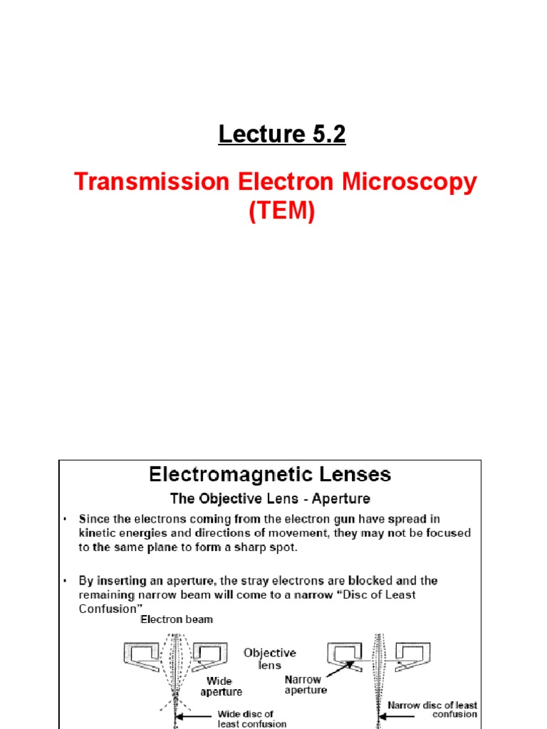 Transmission Electron Microscopy (TEM) | PDF | Science & Mathematics ...