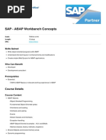 SAP - ABAP Workbench Concepts: Skills Gained