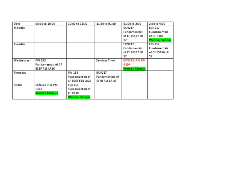 Schedule | PDF