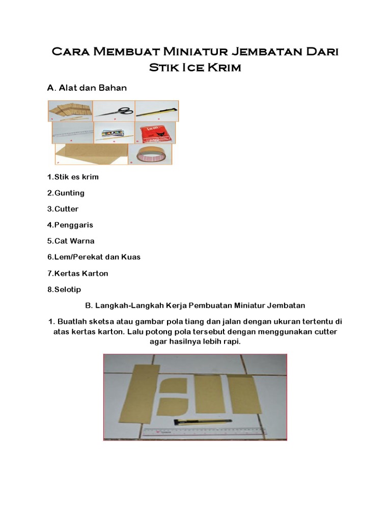 Cara Membuat Miniatur Jembatan Dari Stik Ice Krim