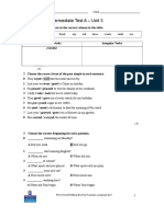 Lifestyle Pre-Intermediate Unit 3A Test