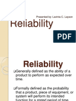 Reliability: Presented By: Lavinia C. Layson