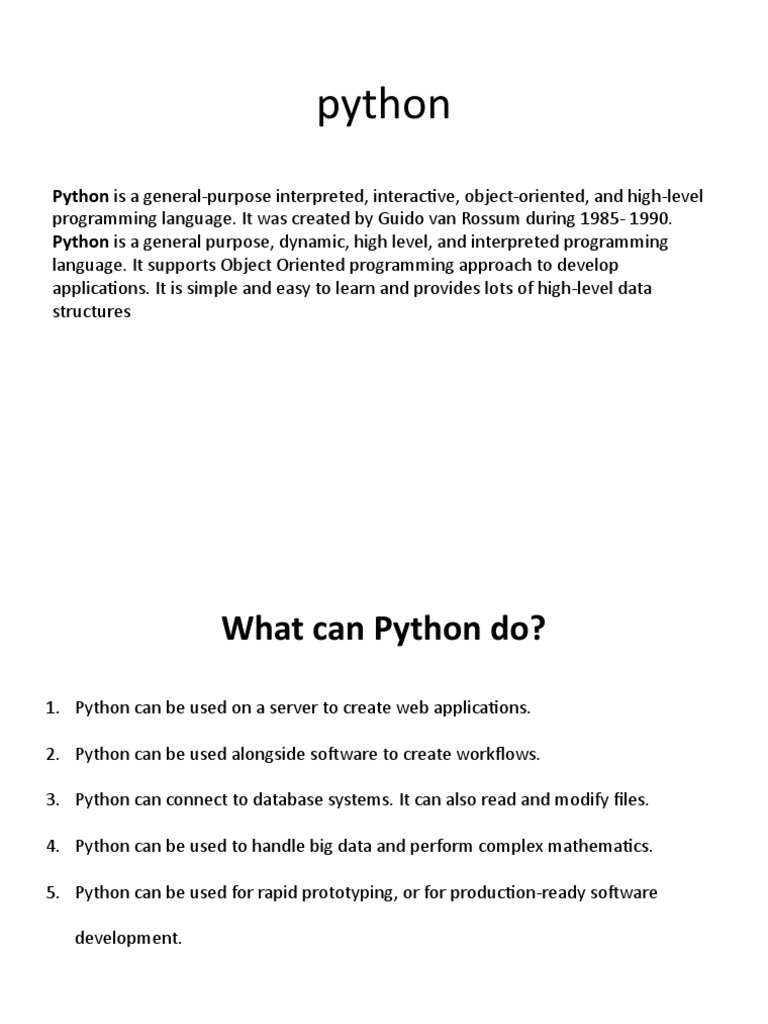 Python Introduction | PDF | Data Type | Python (Programming Language)