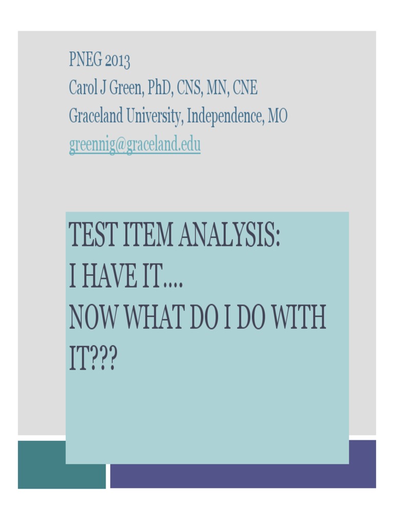 Test Item Analysis for Educators | PDF | Cronbach's Alpha | Test ...