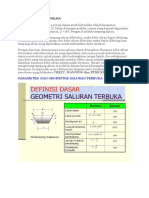 Dimensi Saluran Terbuka