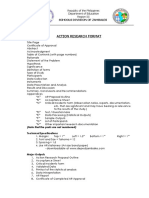 Action Research Format: Schools Division of Zambales