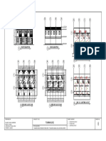 Residential building elevation and floor plans