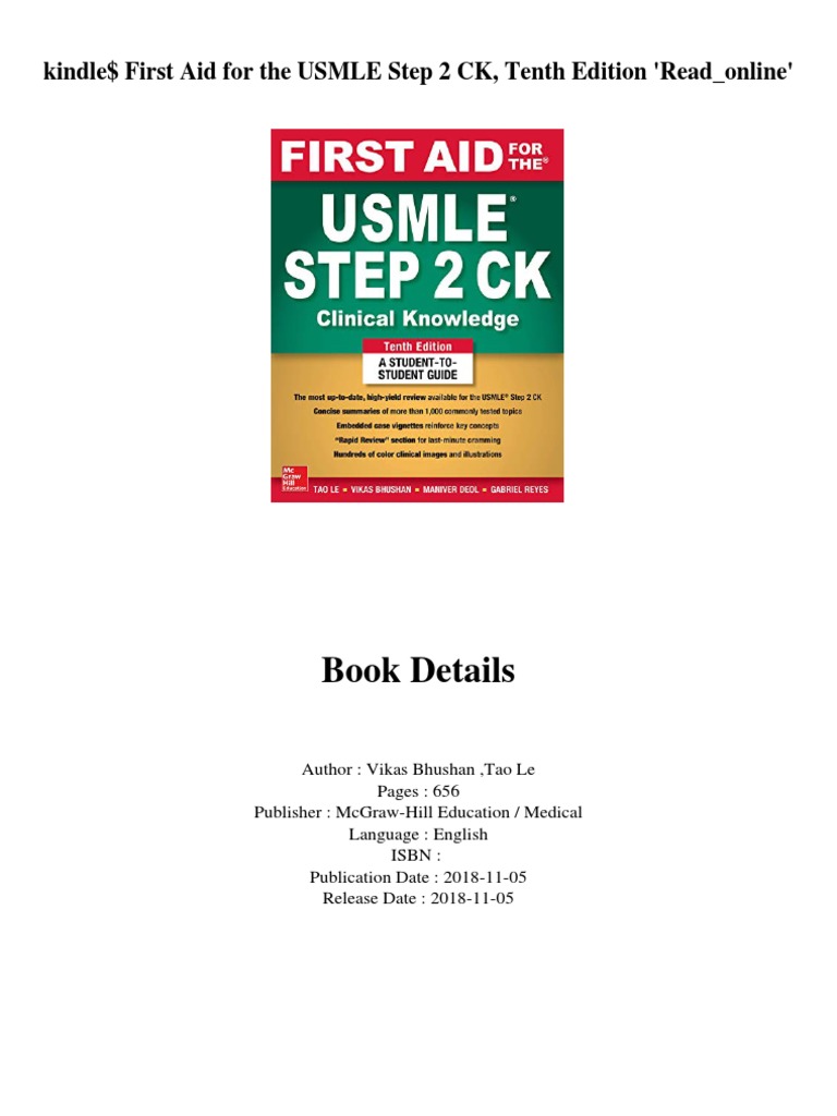 Kindle$ First Aid For The USMLE Step 2 CK, Tenth Edition