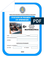 Prueba de Matemática EPA 2019 - Cuarto de Primaria PDF