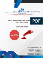 Sales and Distribution Management End-Term Report: BY Group 7 (BATCH - 3)