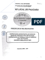 Contratacion Administrativa de Servicos Bases Del Proceso #001-2019-GLP Cas Contratacion de Personal para El Gobierno Local de Paucara