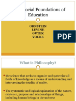 Philo-Social Foundations of Education: Ornstein Levine Gutek Vocke