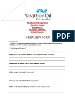 Marathon Oil and Gas Online Interview Form