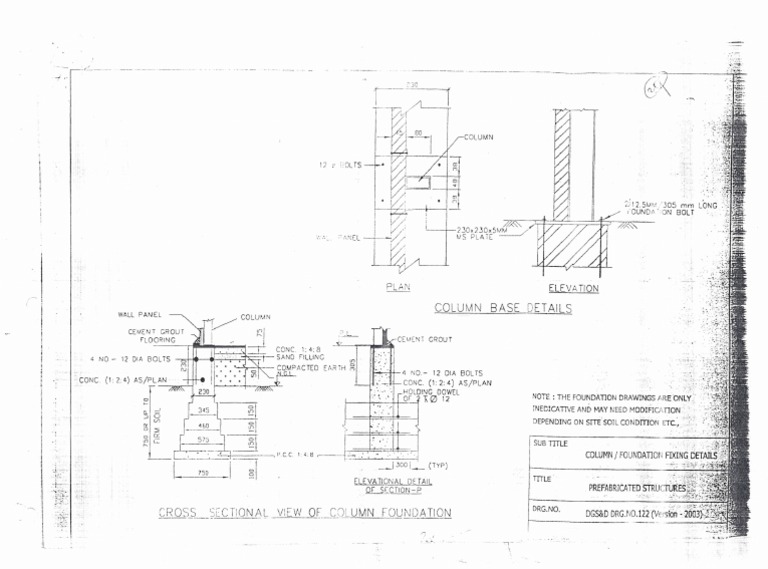 Foundation Drawing Details and Notes | PDF