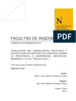 Evaluación del porcelanato reciclado en mortero de asentado