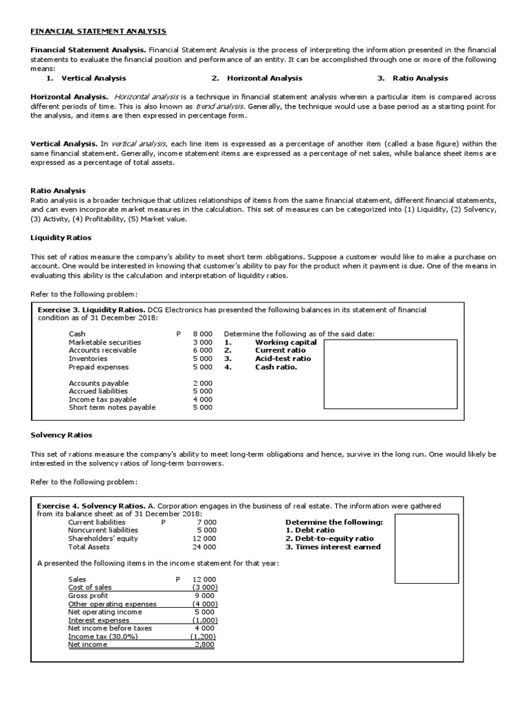 Financial Statement Analysis Techniques | PDF | Revenue | Financial ...