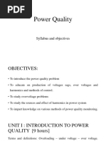 Power Quality Syllabus and Objectives