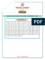 Class 3 - NSTSE 2015 UN412 Answer Key PDF