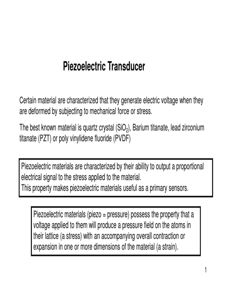 Understanding Piezoelectric Transducers | PDF | Piezoelectricity ...